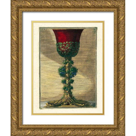 Red Goblet I Gold Ornate Wood Framed Art Print with Double Matting by Giardini, Giovanni