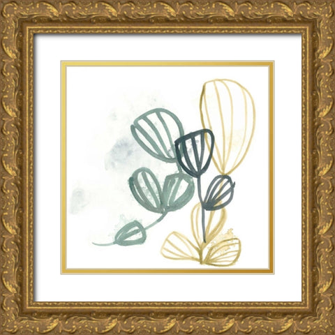 Abstract Sea Fan III Gold Ornate Wood Framed Art Print with Double Matting by Vess, June Erica