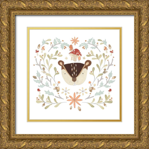 Whimsical Woodland Faces II Gold Ornate Wood Framed Art Print with Double Matting by Vess, June Erica