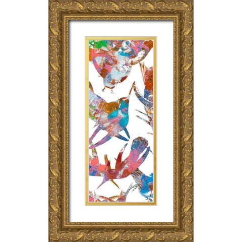 Bright Flight Birds V Gold Ornate Wood Framed Art Print with Double Matting by Studio W