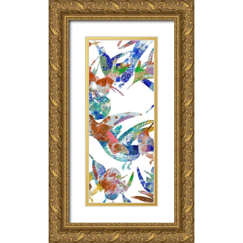 Bright Flight Birds VI Gold Ornate Wood Framed Art Print with Double Matting by Studio W