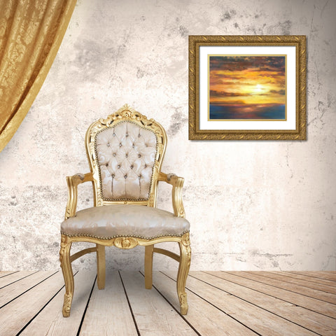 Niihau Gold Ornate Wood Framed Art Print with Double Matting by Quin, Marabeth