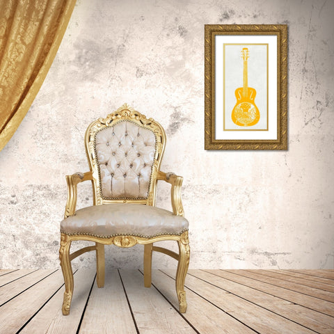 Guitar Collector IV Gold Ornate Wood Framed Art Print with Double Matting by Inge, Kevin Wade