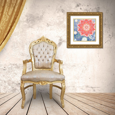 Paisley Faire I Gold Ornate Wood Framed Art Print with Double Matting by Mark, Leslie