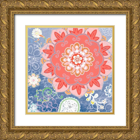 Paisley Faire I Gold Ornate Wood Framed Art Print with Double Matting by Mark, Leslie