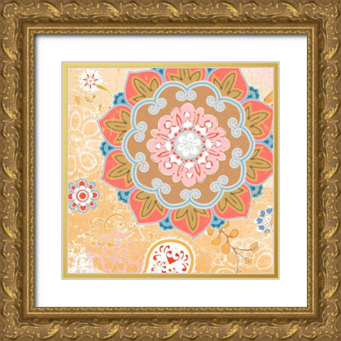 Paisley Faire II Gold Ornate Wood Framed Art Print with Double Matting by Mark, Leslie