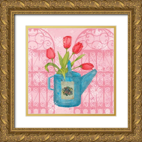 Garden Gift III Gold Ornate Wood Framed Art Print with Double Matting by Mark, Leslie