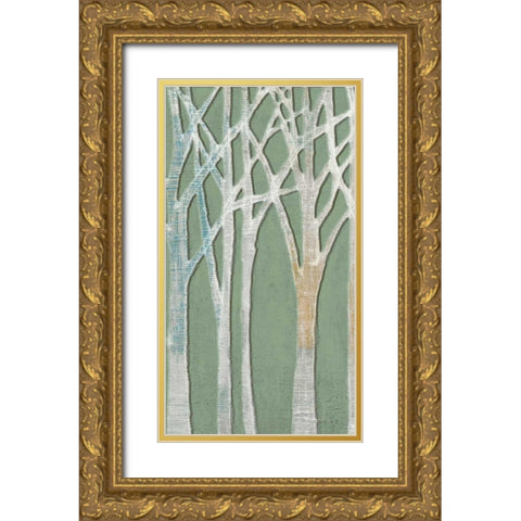 Birchline Triptych I Gold Ornate Wood Framed Art Print with Double Matting by Goldberger, Jennifer