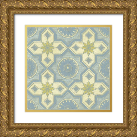 Pastel Tile Design I Gold Ornate Wood Framed Art Print with Double Matting by Studio W