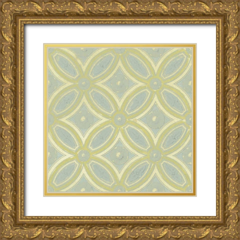 Pastel Tile Design II Gold Ornate Wood Framed Art Print with Double Matting by Studio W