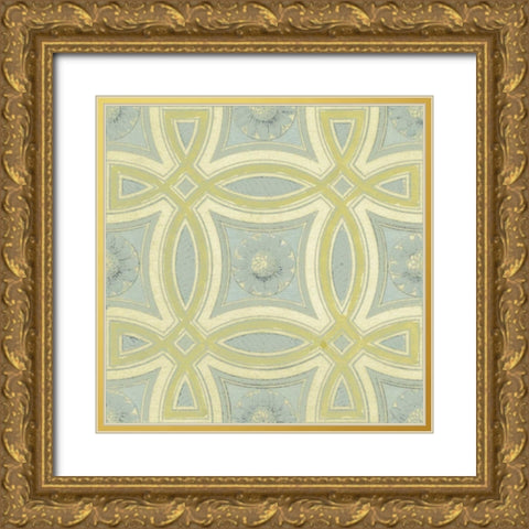 Pastel Tile Design III Gold Ornate Wood Framed Art Print with Double Matting by Studio W