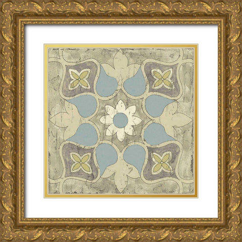 Pastel Tile Design V Gold Ornate Wood Framed Art Print with Double Matting by Studio W