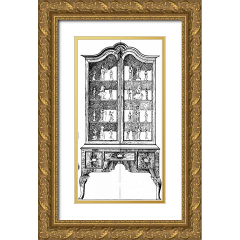 Custom Furniture Blueprint II Gold Ornate Wood Framed Art Print with Double Matting by Vision Studio