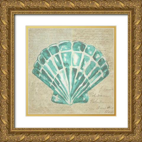 Seafoam Shell III Gold Ornate Wood Framed Art Print with Double Matting by Zarris, Chariklia