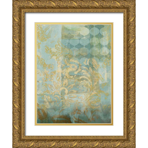 Gilded Tapestry I Gold Ornate Wood Framed Art Print with Double Matting by Zarris, Chariklia