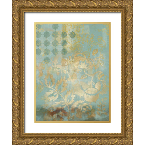 Gilded Tapestry II Gold Ornate Wood Framed Art Print with Double Matting by Zarris, Chariklia