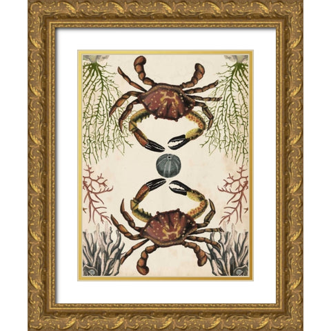 Antiquarian Menagerie - Crab Gold Ornate Wood Framed Art Print with Double Matting by McCavitt, Naomi