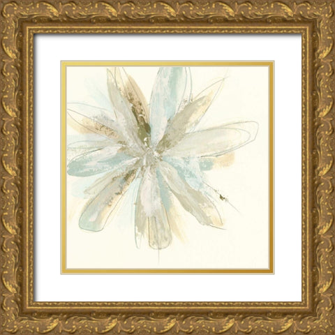 Floral Impasto I Gold Ornate Wood Framed Art Print with Double Matting by Vess, June Erica