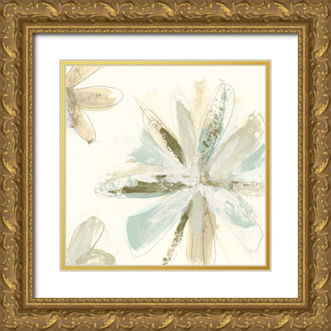 Floral Impasto II Gold Ornate Wood Framed Art Print with Double Matting by Vess, June Erica