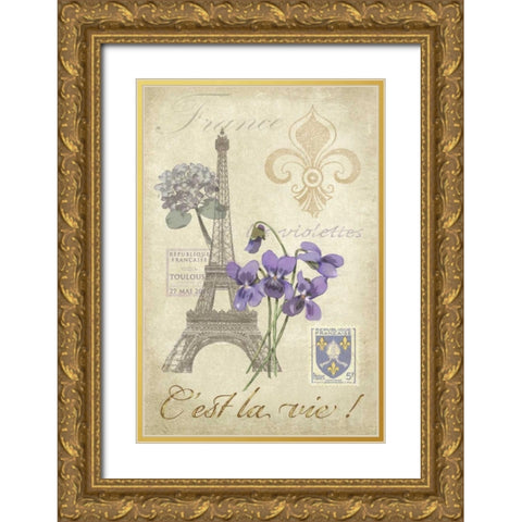 Paris Tour I Gold Ornate Wood Framed Art Print with Double Matting by Reynolds, Jade