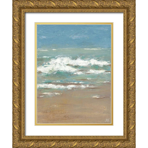 Waves I Gold Ornate Wood Framed Art Print with Double Matting by Reynolds, Jade