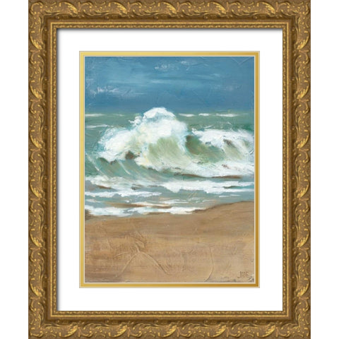 Waves II Gold Ornate Wood Framed Art Print with Double Matting by Reynolds, Jade
