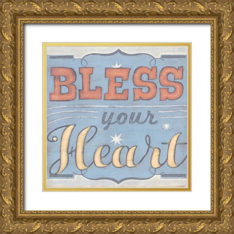 Southern Sentiments II Gold Ornate Wood Framed Art Print with Double Matting by Vess, June Erica