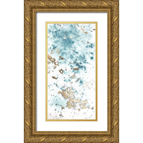 Blue Nebula I Gold Ornate Wood Framed Art Print with Double Matting by Vess, June Erica