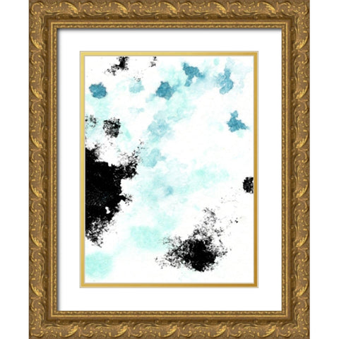 Blue Nebula II Gold Ornate Wood Framed Art Print with Double Matting by Vess, June Erica