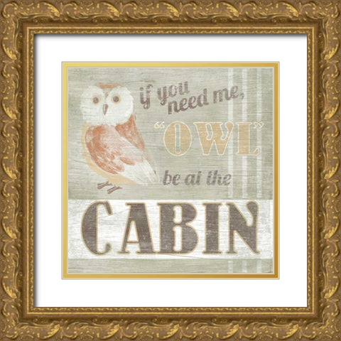 Lodge Life V Gold Ornate Wood Framed Art Print with Double Matting by Vess, June Erica