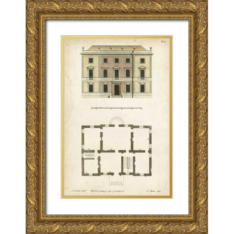 Design for a Building I Gold Ornate Wood Framed Art Print with Double Matting by Addison, J.