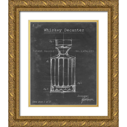 Barware Blueprint VII Gold Ornate Wood Framed Art Print with Double Matting by Harper, Ethan