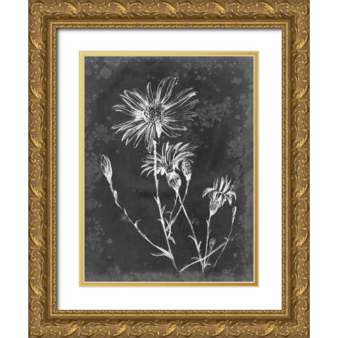 Slate Floral III Gold Ornate Wood Framed Art Print with Double Matting by Harper, Ethan