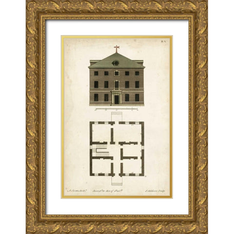 Design for a Building III Gold Ornate Wood Framed Art Print with Double Matting by Addison, J.