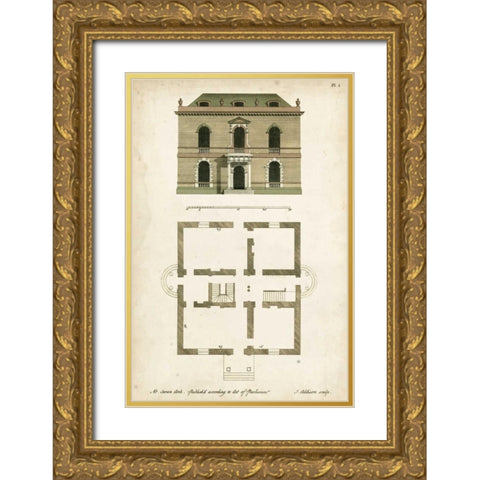 Design for a Building IV Gold Ornate Wood Framed Art Print with Double Matting by Addison, J.