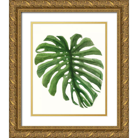 Tropical Breeze Leaves I Gold Ornate Wood Framed Art Print with Double Matting by McCavitt, Naomi