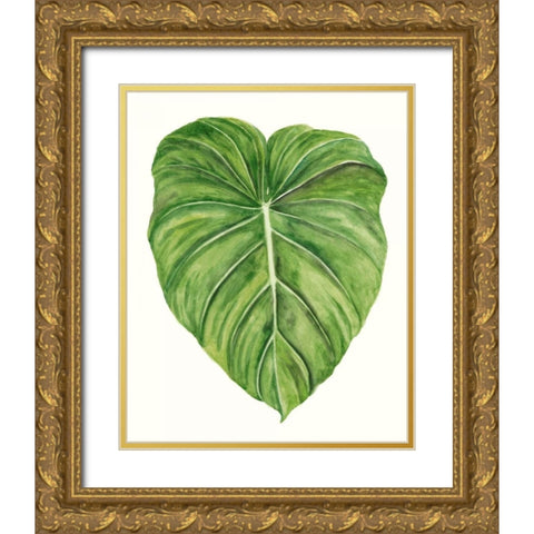 Tropical Breeze Leaves II Gold Ornate Wood Framed Art Print with Double Matting by McCavitt, Naomi