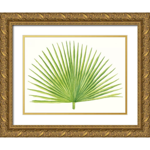 Tropical Breeze Leaves III Gold Ornate Wood Framed Art Print with Double Matting by McCavitt, Naomi