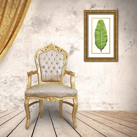 Tropical Breeze Leaves IV Gold Ornate Wood Framed Art Print with Double Matting by McCavitt, Naomi