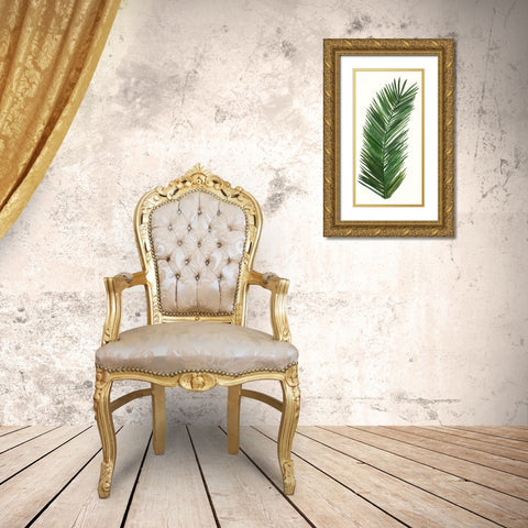 Tropical Breeze Leaves V Gold Ornate Wood Framed Art Print with Double Matting by McCavitt, Naomi