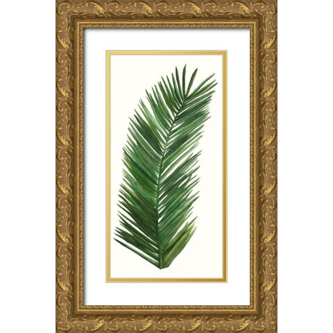 Tropical Breeze Leaves V Gold Ornate Wood Framed Art Print with Double Matting by McCavitt, Naomi