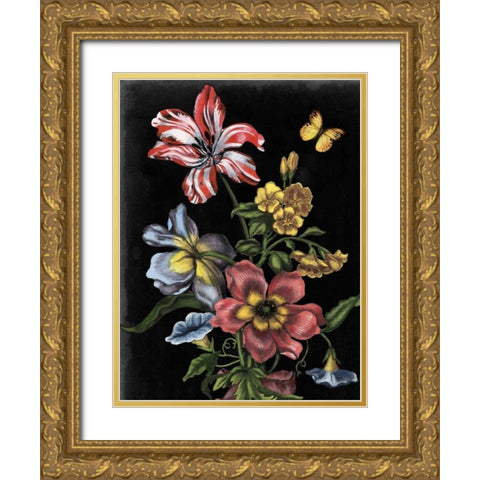 Dark Floral I Gold Ornate Wood Framed Art Print with Double Matting by McCavitt, Naomi