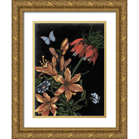Dark Floral II Gold Ornate Wood Framed Art Print with Double Matting by McCavitt, Naomi