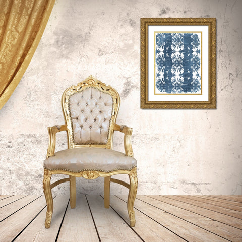 Batik Shell Patterns I Gold Ornate Wood Framed Art Print with Double Matting by Vess, June Erica
