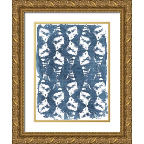 Batik Shell Patterns IV Gold Ornate Wood Framed Art Print with Double Matting by Vess, June Erica