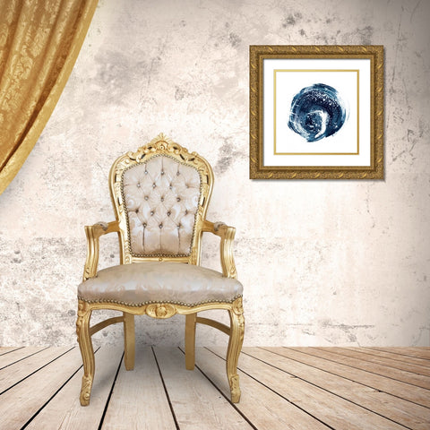 Indigo Nebula I Gold Ornate Wood Framed Art Print with Double Matting by Harper, Ethan
