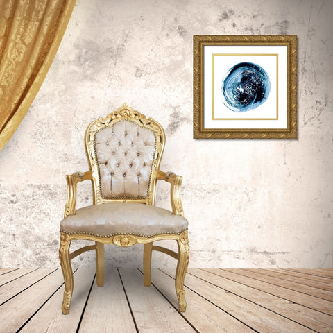 Indigo Nebula III Gold Ornate Wood Framed Art Print with Double Matting by Harper, Ethan