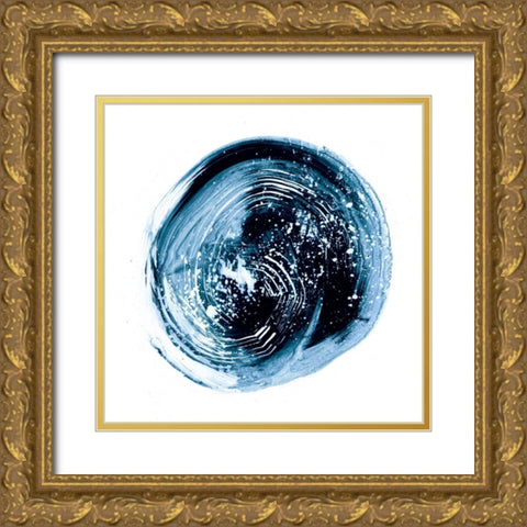 Indigo Nebula III Gold Ornate Wood Framed Art Print with Double Matting by Harper, Ethan