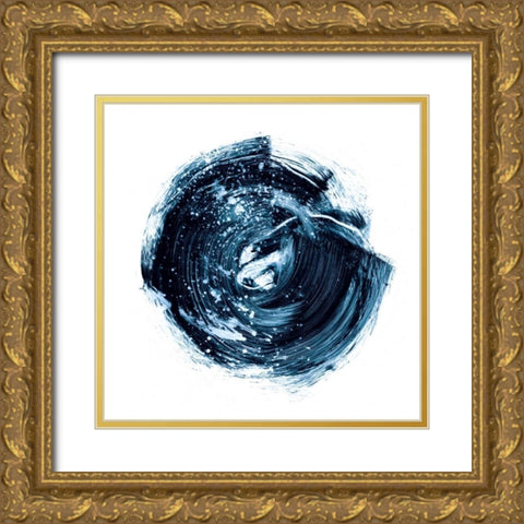 Indigo Nebula IV Gold Ornate Wood Framed Art Print with Double Matting by Harper, Ethan