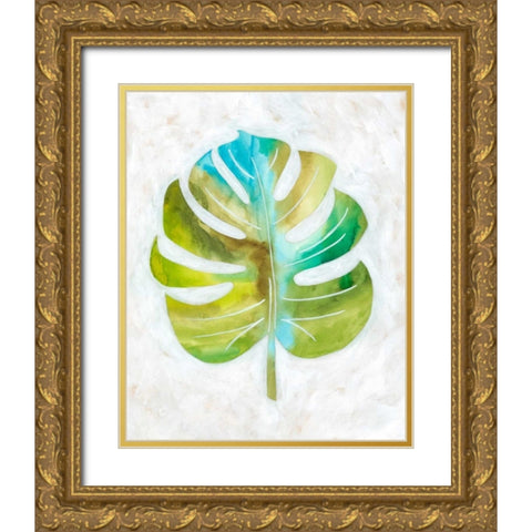 Ocean Side Palms  III Gold Ornate Wood Framed Art Print with Double Matting by Zarris, Chariklia